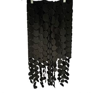Unique COMMENSE Laser Cut Multi Circle Double Layered Skirt - NWT - L - Black